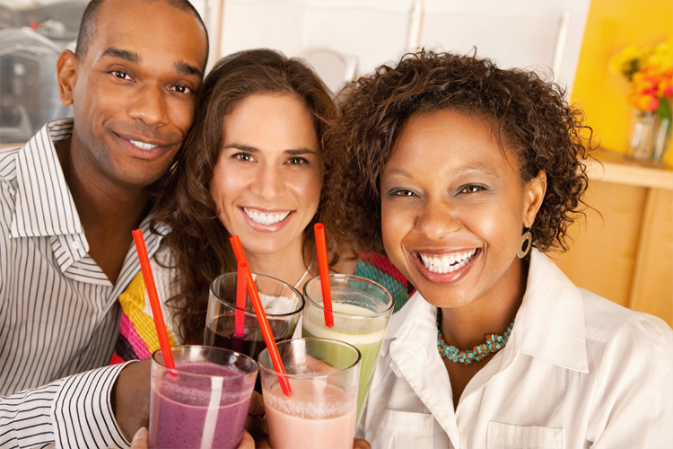 drinks mixed with blendy straw